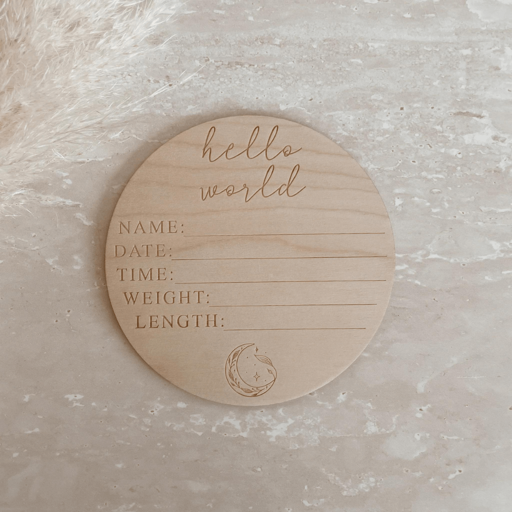 Birth Details Wooden Plaque | Blossom + Pear