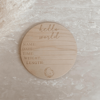 Birth Details Wooden Plaque | Blossom + Pear