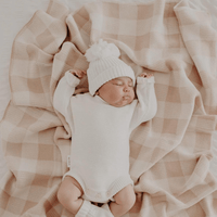 Knitted blanket | Caramel gingham | Ziggy lou