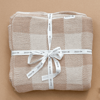 Knitted blanket | Caramel gingham | Ziggy lou