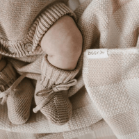 Knitted blanket | Caramel gingham | Ziggy lou