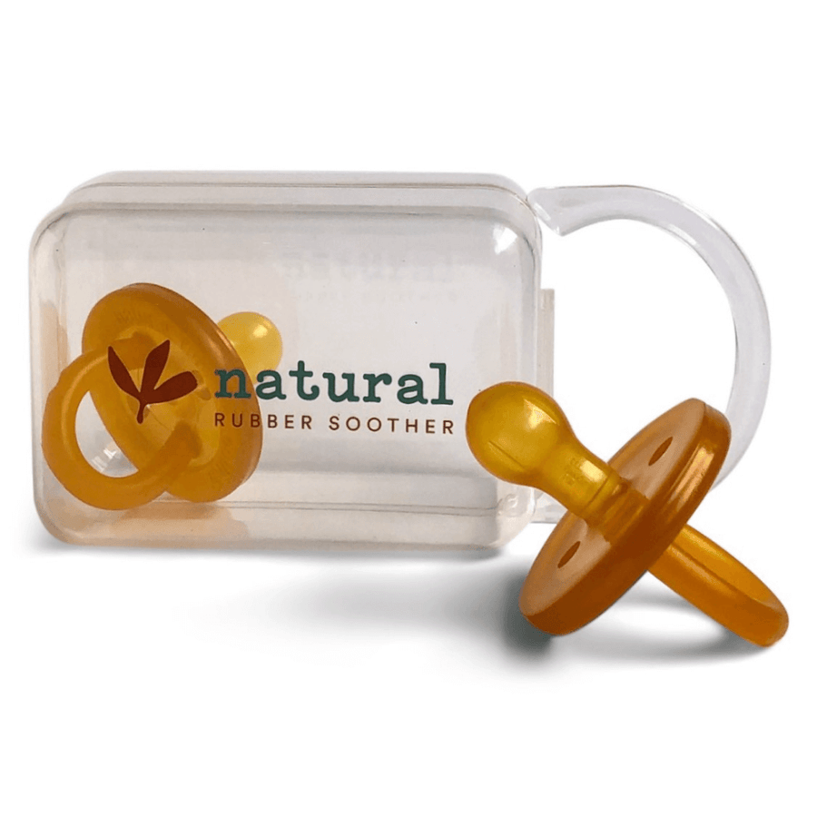 Twin round natural rubber dummy in reusable case - [product_vendor}