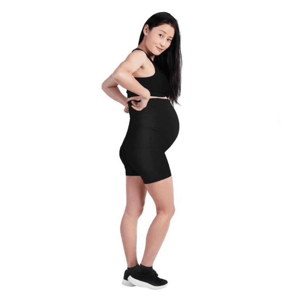 Pregnancy mini shorts over the bump | SRC