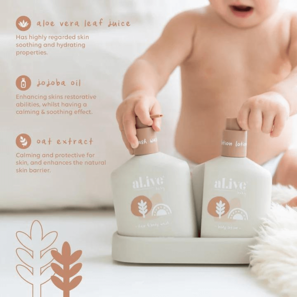Baby duo (Hair/body wash & lotion) | Calming oatmeal | Al.ive