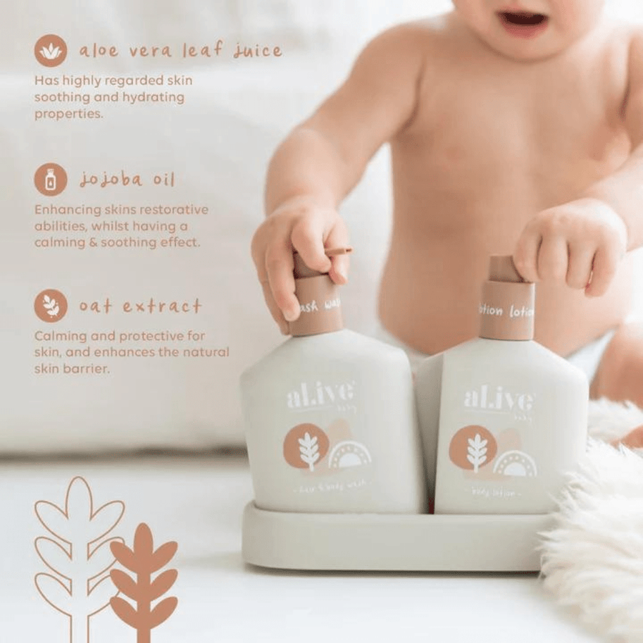 Baby duo (Hair/body wash & lotion) | Calming oatmeal | Al.ive