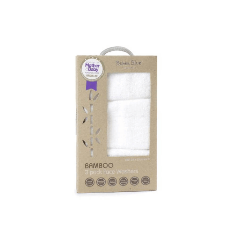 Bamboo 3 pack white face washers - [product_vendor}