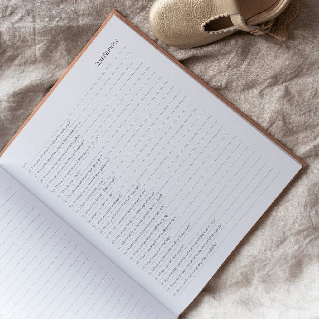 Fifty Questions, Eighteen Years Keepsake Baby Journal | Tiny Little Dreamer