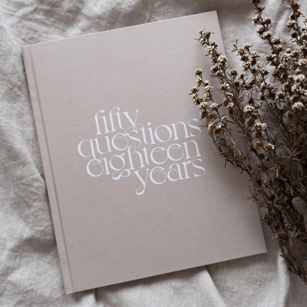 Fifty Questions, Eighteen Years Keepsake Baby Journal | Tiny Little Dreamer
