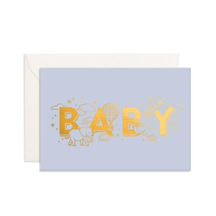 Baby universe duck egg blue mini greeting card - [product_vendor}
