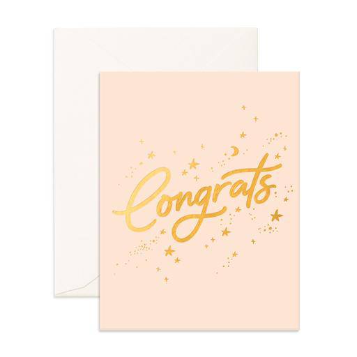 Congrats stars cream greeting card - [product_vendor}