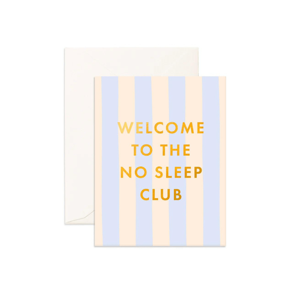 No sleep club powder stripe greeting card