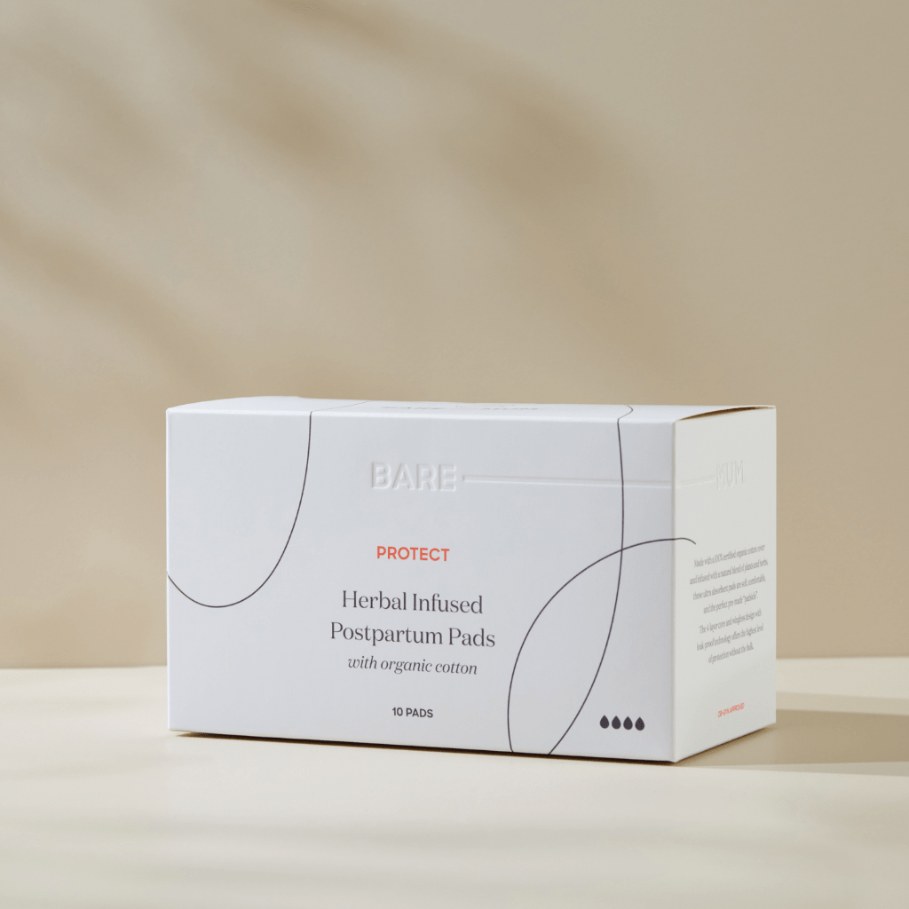 Herbal infused postpartum pads | Bare mum