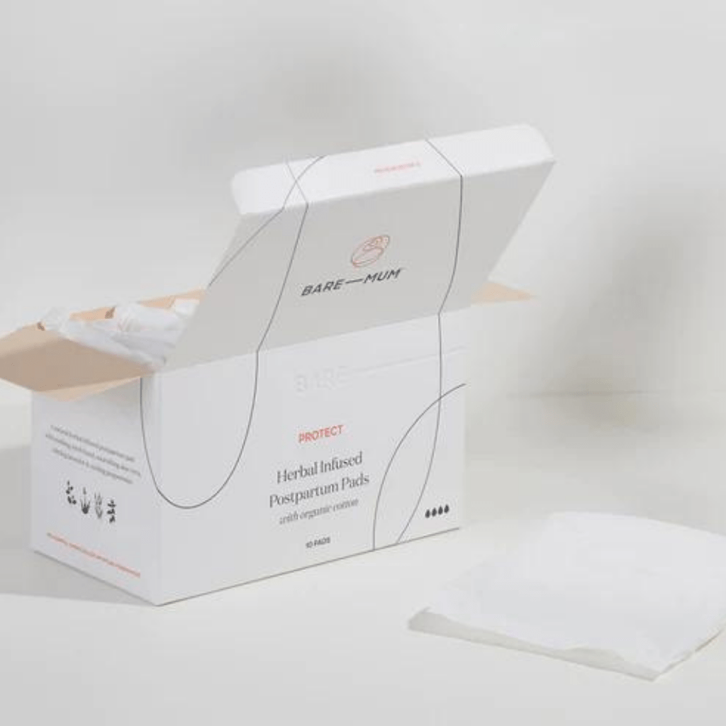 Herbal infused postpartum pads | Bare mum