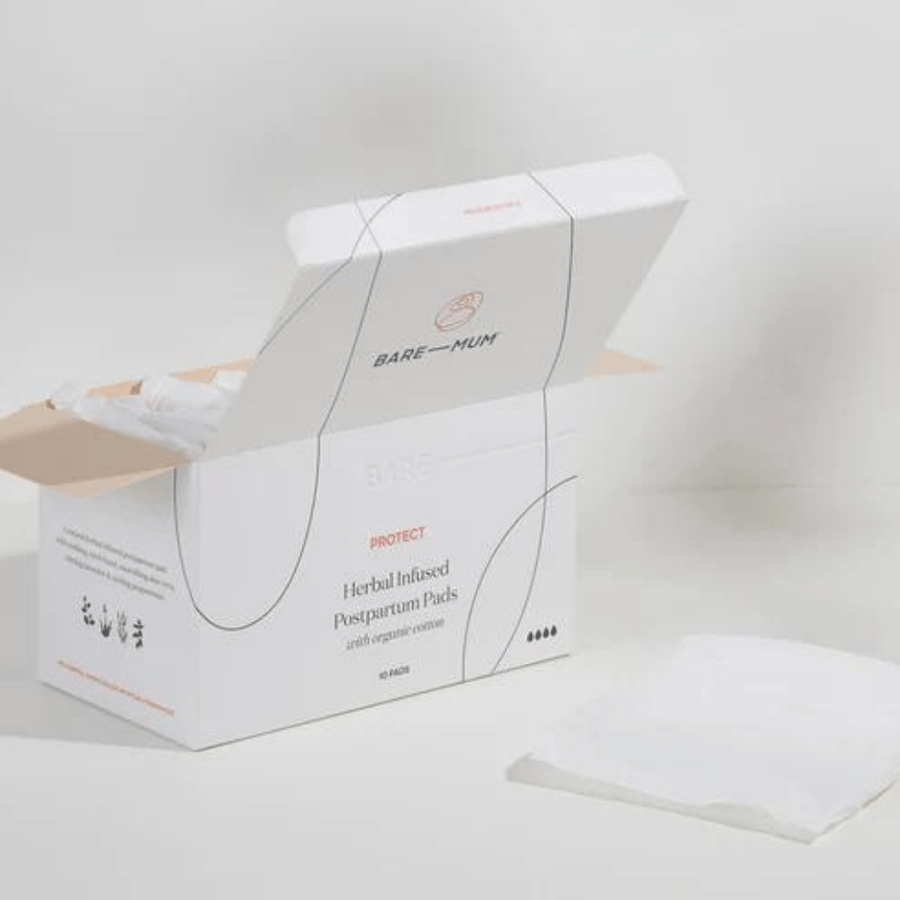 Herbal infused postpartum pads | Bare mum