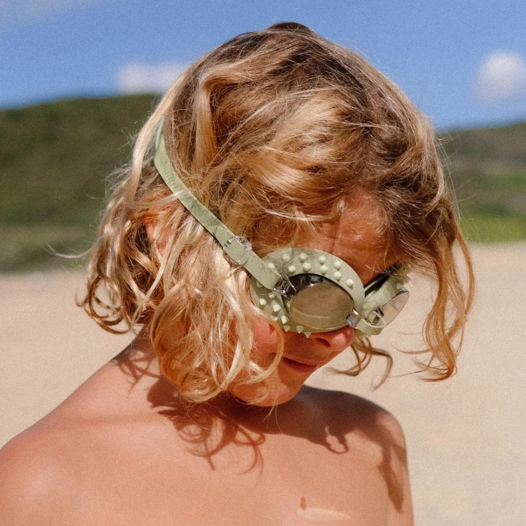 Kids swim goggles | Cookie the croc khaki | Sunnylife