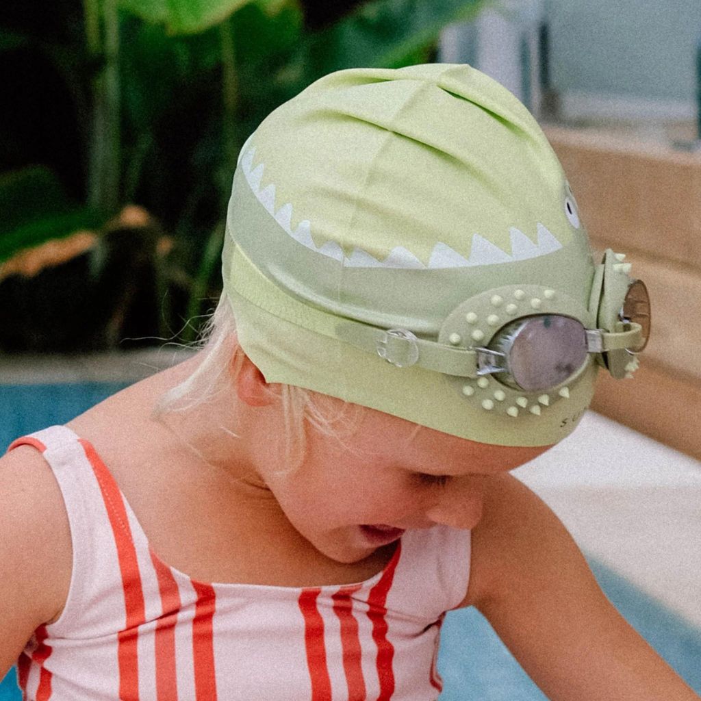 Kids swim goggles | Cookie the croc khaki | Sunnylife