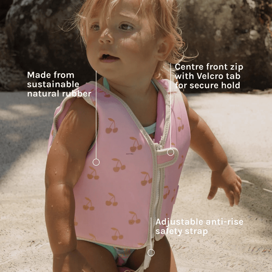 Kids swim vest | Cotton candy cherry | Sunnylife