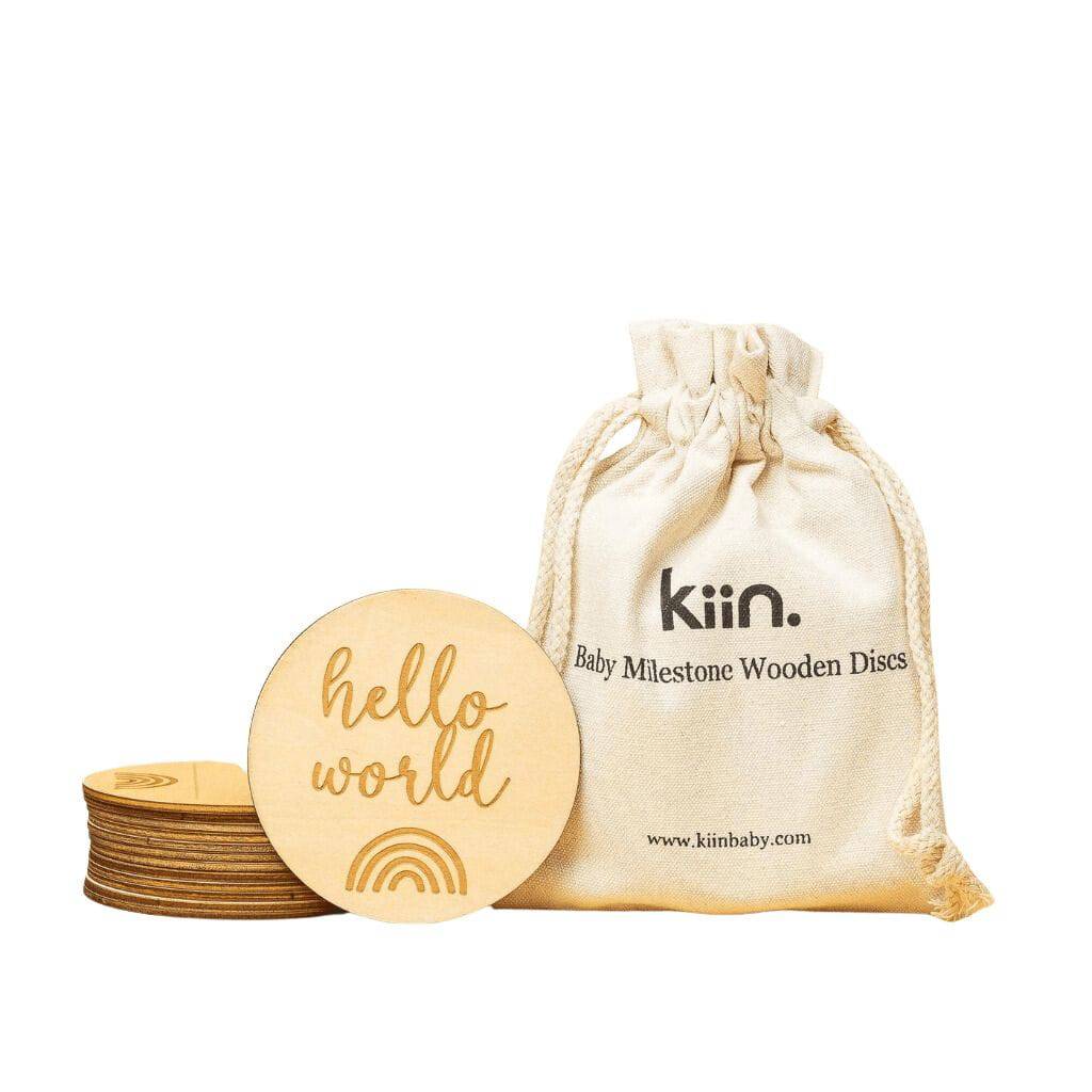 Baby milestone wooden discs