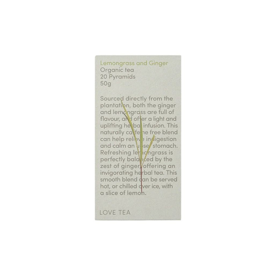 Lemongrass and ginger pyramid tea bags | Love Tea