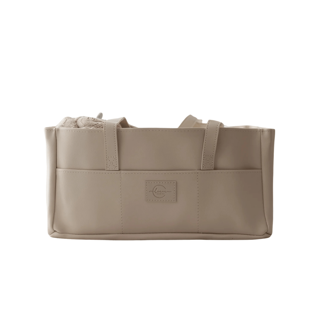 Nappy caddy | Vegan leather | Linen Label