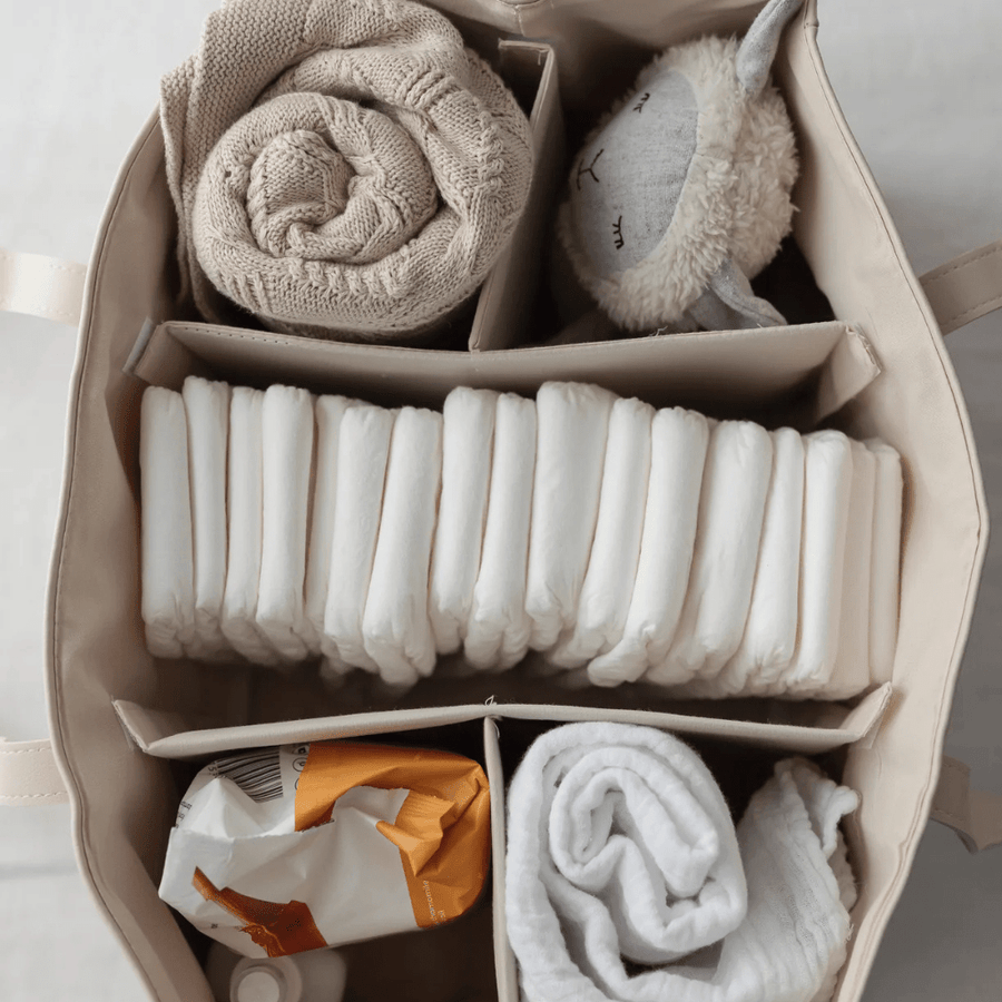 Nappy caddy | Vegan leather | Linen Label
