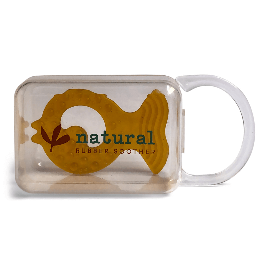 Natural rubber teether in reusable case - [product_vendor}