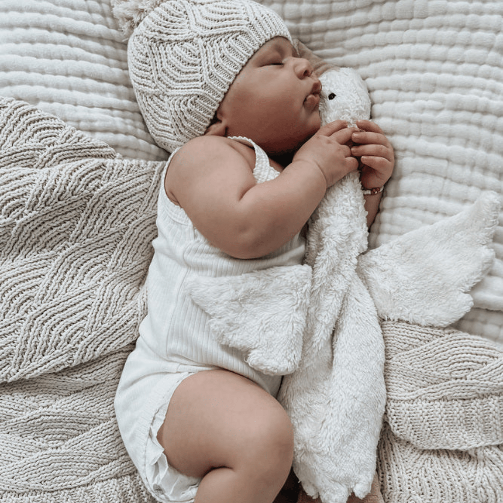 Shell stitch blanket | Oatmeal | Bundl