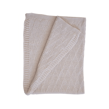 Shell stitch blanket | Oatmeal | Bundl