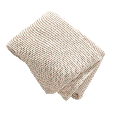 Vanilla speckled ribbed blanket | Bundl