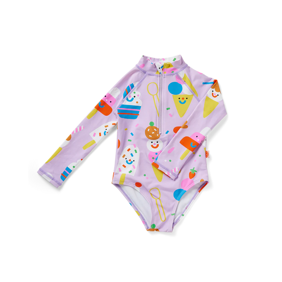 Long sleeve zip bather suit | Sundae fun day