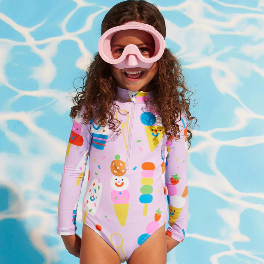 Long sleeve zip bather suit | Sundae fun day