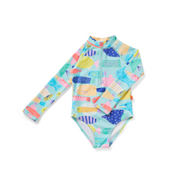 Long sleeve zip bather suit | Rainbow Reef