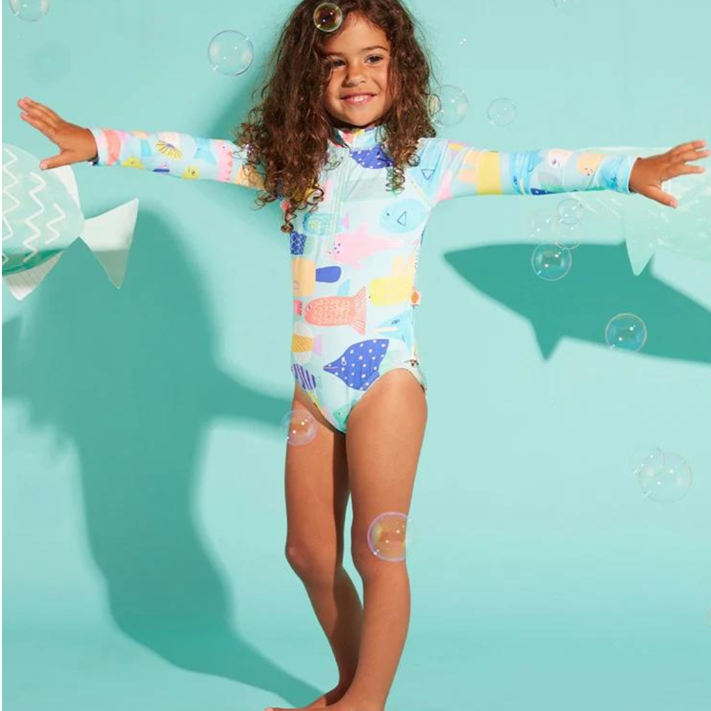 Long sleeve zip bather suit | Rainbow Reef