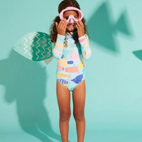 Long sleeve zip bather suit | Rainbow Reef