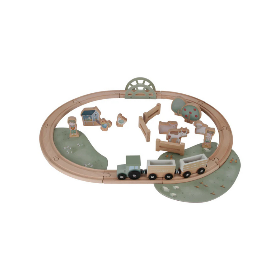 Wooden Train Track Baby Toy Set | Little Farm