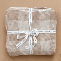Knitted blanket caramel gingham - [product_vendor}