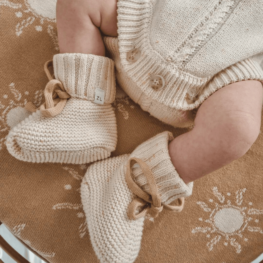 Knit booties | Biscotti Fleck - [product_vendor}